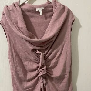 Escada Pink Sleeveless Ruched Blouse